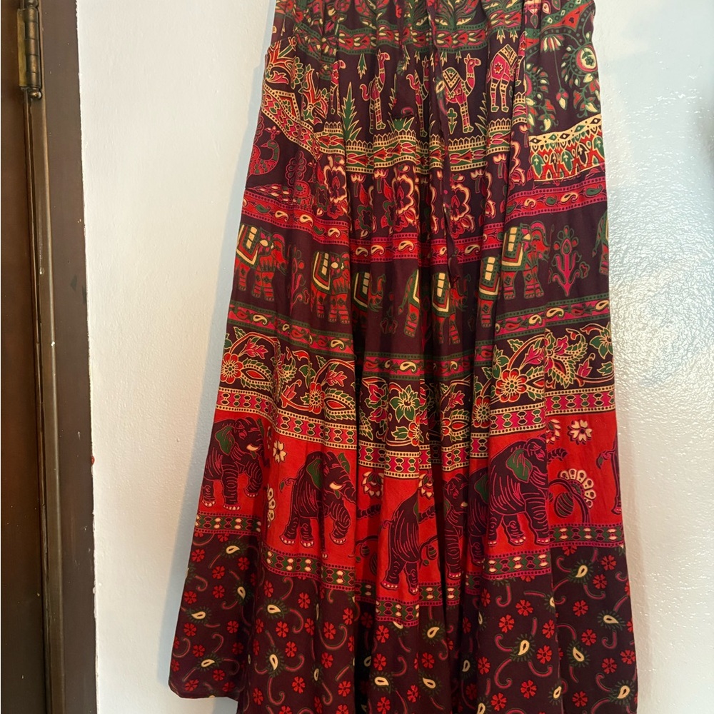 Bohemian Red and Brown Skirt